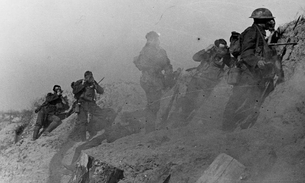 Troops wearing gas masks during the Second Battle of Ypres