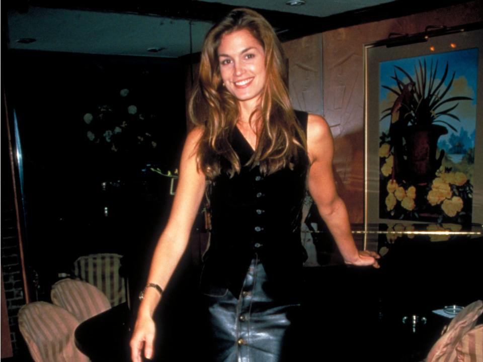 cindy crawford leather outfit