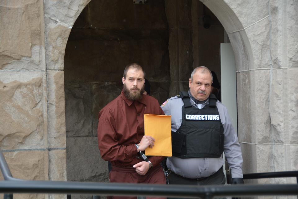 Dale Wakefield was escorted from the Somerset County Courthouse after his sentencing to life in state prison.