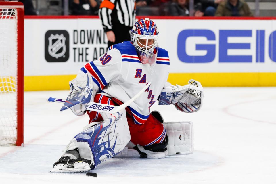 Henrik Lundqvist won 459 games in his career, all with the New York Rangers.