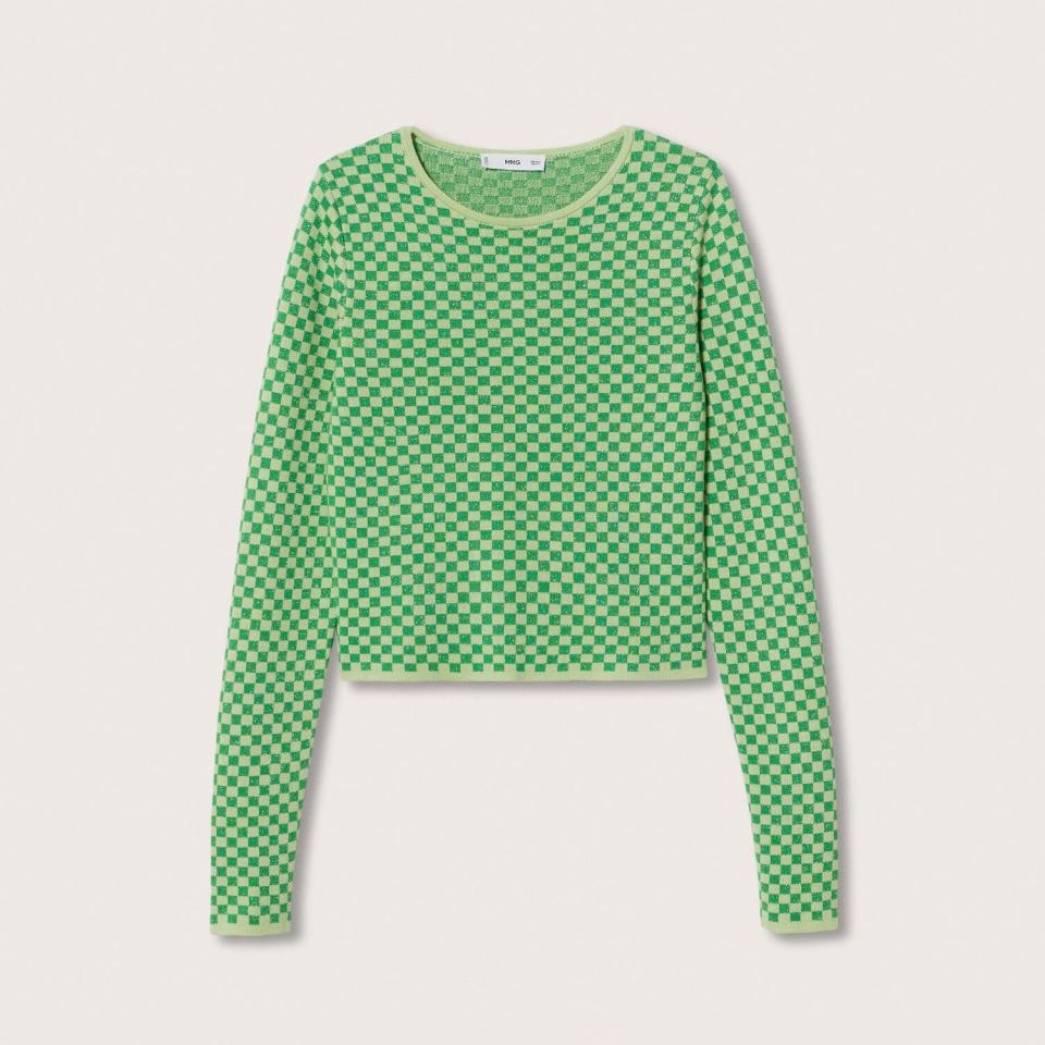 Checks knitted sweater