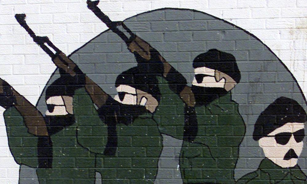 A Belfast mural dedicated to IRA men who died during the Troubles