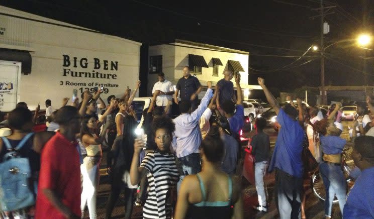 People protest the death of Alton Sterling in Baton Rouge, Louisiana on July 5, 2016. (Photo: Bryn Stole/Reuters)