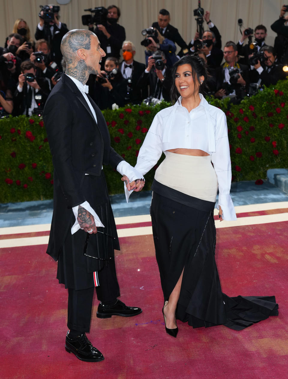 Travis Barker and Kourtney Kardashian Met Gala Red Carpet 2022