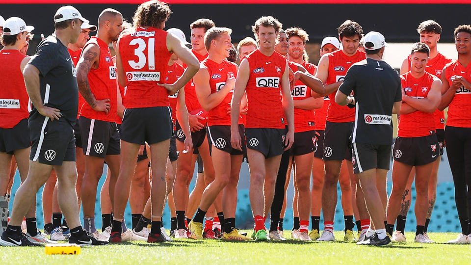 Sydney Swans players, pictured here during a training session at the SCG.