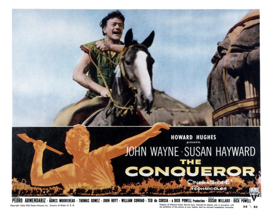 The Conqueror, lobbycard, John Wayne, 1956. (Photo by LMPC via Getty Images)