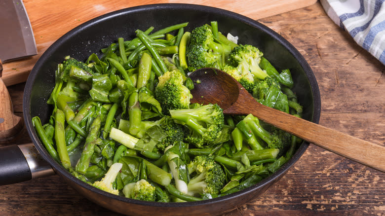 sautéed broccoli in skillet