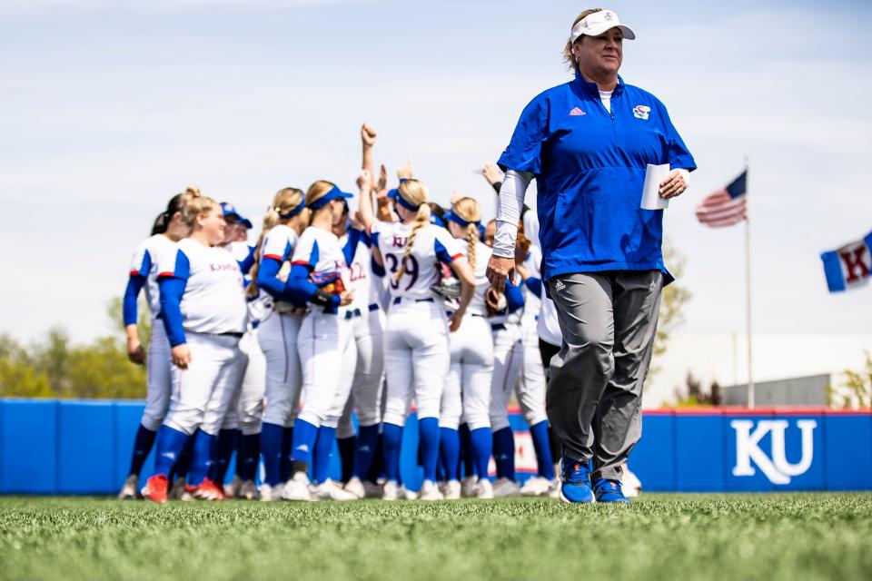 Kansas head softball coach Jennifer McFalls are about to compete in the Big 12 Conference tournament.