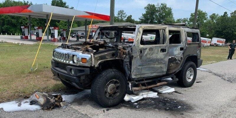 Hummer that caught fire in Citrus County, Florida
