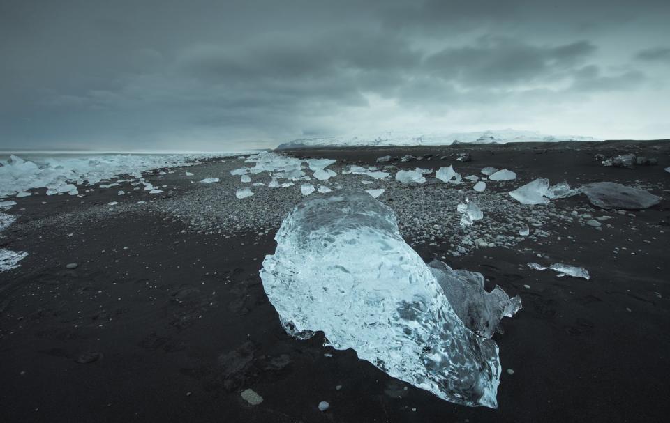 black sand beach