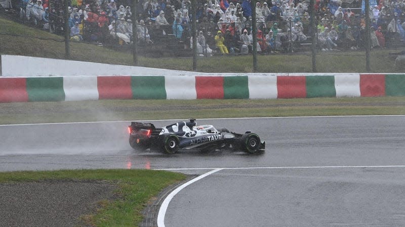 Pierre Gasly circling Suzuka Circuit