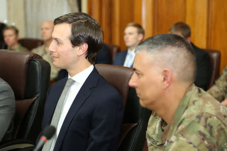 U.S. President Donald Trump's son-in-law and senior advisor Jared Kushner (L) visits Iraq's Defence Minister Erfan al-Hiyali in Baghdad, Iraq April 3, 2017. REUTERS/Stringer