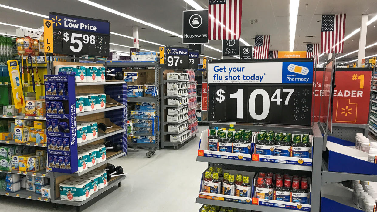 Walmart store with pricing