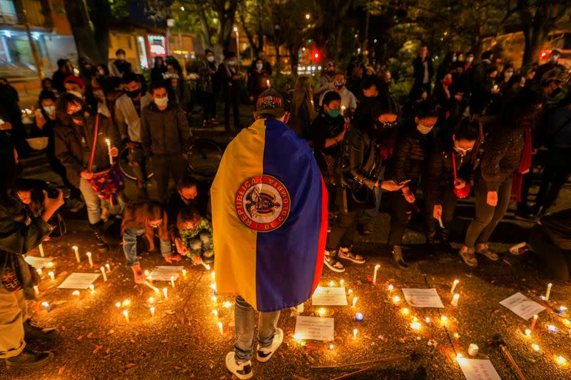 Foto del jueves de una manifestación en Bogotá