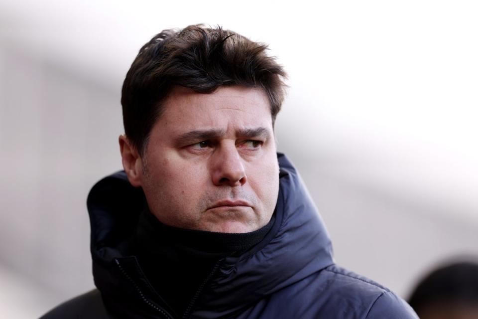 Unclear future: Mauricio Pochettino at Brentford, where he was subjected to verbal abuse from Chelsea fans (Getty Images)