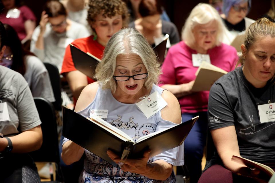 Canterbury Voices' members rehearse with new conductor and artistic director, Julie Yu on Oct. 2, 2023 in Oklahoma City, Okla. [Steve Sisney/For The Oklahoman]