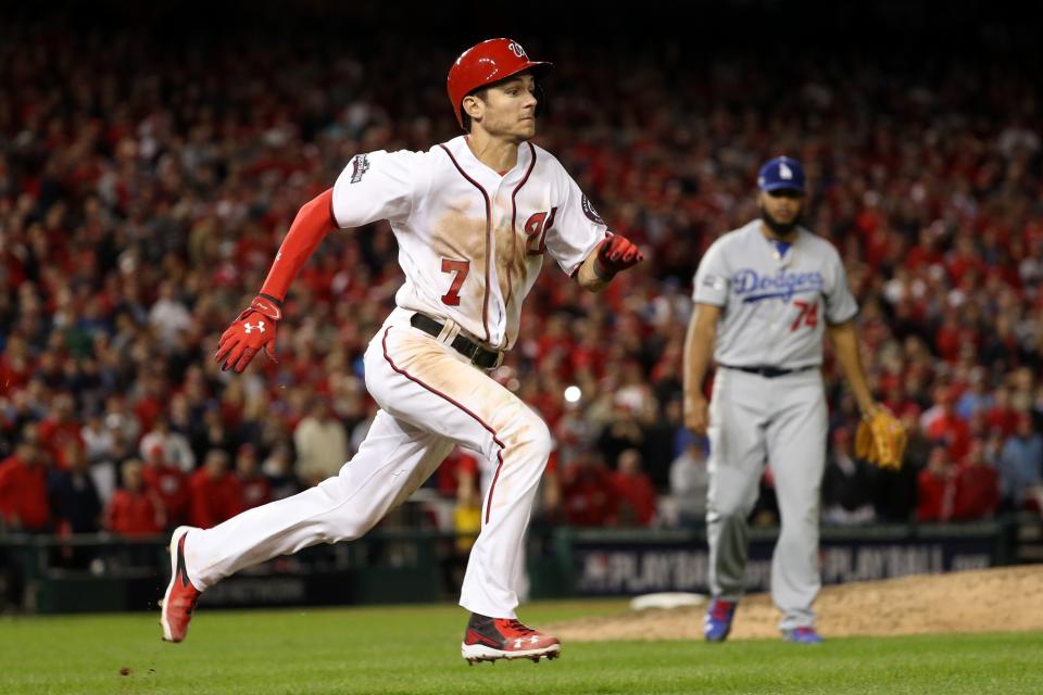 Trea Turner's good rookie season is likely to be overshadowed by Corey Seager. (Getty Images)