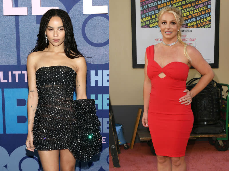 Zoe Kravitz shared a throwback photo of herself and Britney Spears from the "Oops!...I Did It Again" cover shoot. (Photo: Getty Images)