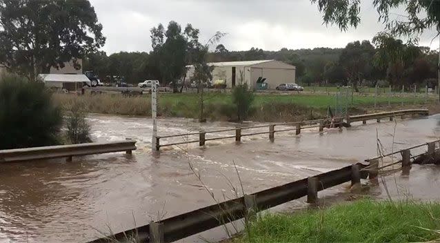 Parts of South Australia experienced flooding overnight. Source: Gertie Taylor/Twitter