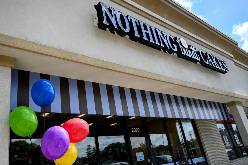 Balloons outside the new Nothing Bundt Cakes location in Okemos photographed on Thursday, June 16, 2022.