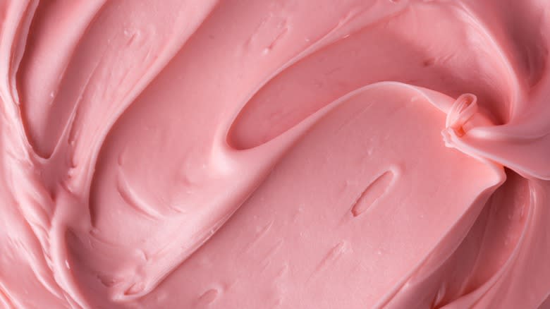 Pink buttercream frosting