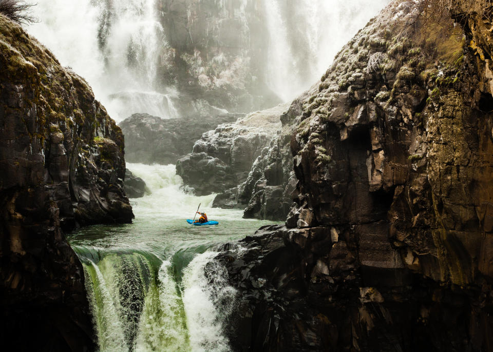 &ldquo;With most action photography, I feel that I only have a couple chances to make the photo work to tell the story,&rdquo; says photographer <strong>Tyler Roemer</strong>, who took this mid-winter photo of kayaker <strong>Christie G. Eastman</strong> preparing to paddle off Celestial Falls on the White River in Oregon. &ldquo;With the roaring of the water, communication between Christie, the other boaters, and me was down to nothing. To get in position, I perched on a ledge that was directly across from the falls&rsquo; line of sight. Access was easy for me, but more challenging for the kayakers,&rdquo; Roemer says. Eastman, meanwhile, was warming up in the pool above the falls and lining up her kayak with the spout of the waterfall to ensure a clean plunge. &ldquo;It can be difficult to see from upstream,&rdquo; she says. Eastman was able to execute the icy maneuver, but the drop-off by another member of Roemer&rsquo;s team didn&rsquo;t go as planned. That boater &ldquo;misread the water slightly, which sent him into an over-rotation and an improper landing. He injured his arm, and he had to eject out of his boat to swim to the safety of the shore,&rdquo; Roemer says. Despite the small setback, Roemer calls the trip a success. &ldquo;I love being witness to scenes that unfold in front of the lens like this, especially when everyone walks away with a smile on their face.&rdquo;