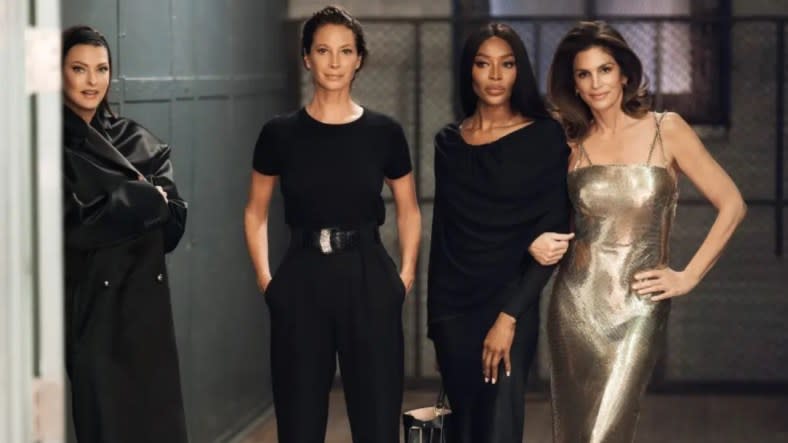 Apple TV+ is now streaming “The Super Models,” in which the iconic models (from left) Linda Evangelista, Christy Turlington, Naomi Campbell and Cindy Crawford are in the spotlight. (Photo: Apple TV+)