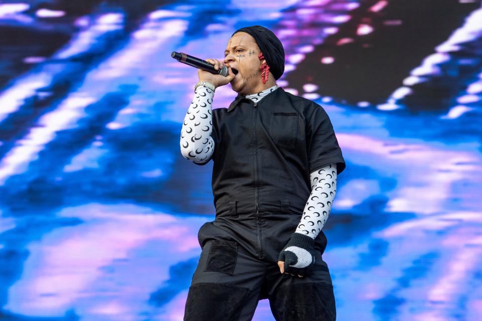 Trippie Redd performs on Day 3 of the Lollapalooza Music Festival on Saturday, July 31, 2021, at Grant Park in Chicago.