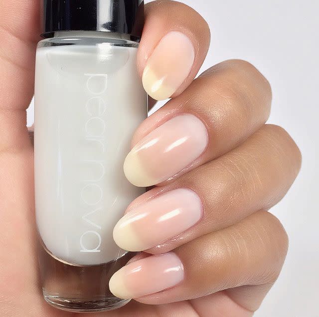 <p>A simple nude color can be used to balance a bolder nail shape. "We’ve been wearing the almond for so many seasons, which is feminine and timeless, but it is time to bring out our strength," Lippmann continues. "I predict a stronger nail shape, like a squoval (a square nail with a rounded edge), will be most popular in spring 2021."</p><p><a href="https://www.instagram.com/p/CJtTNRAFtOC/" rel="nofollow noopener" target="_blank" data-ylk="slk:See the original post on Instagram;elm:context_link;itc:0;sec:content-canvas" class="link ">See the original post on Instagram</a></p>