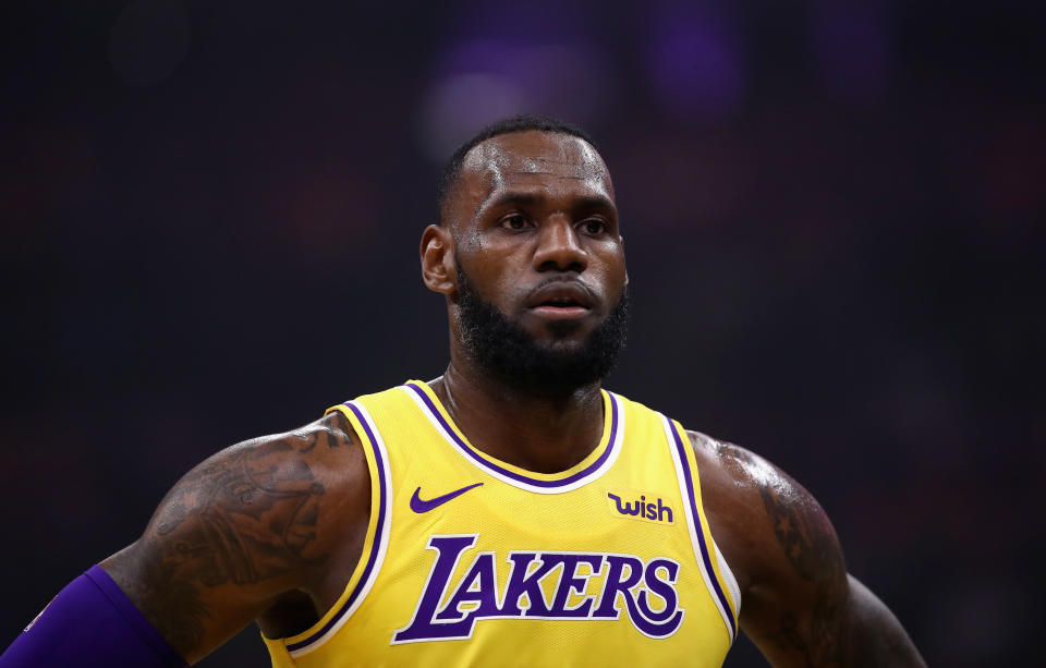 LeBron James is still feeling his way through with the young Lakers. (Getty)