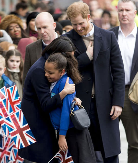 Grant Harrold called the picture of Meghan hugging the schoolgirl a ‘fantastic image’. (Getty)