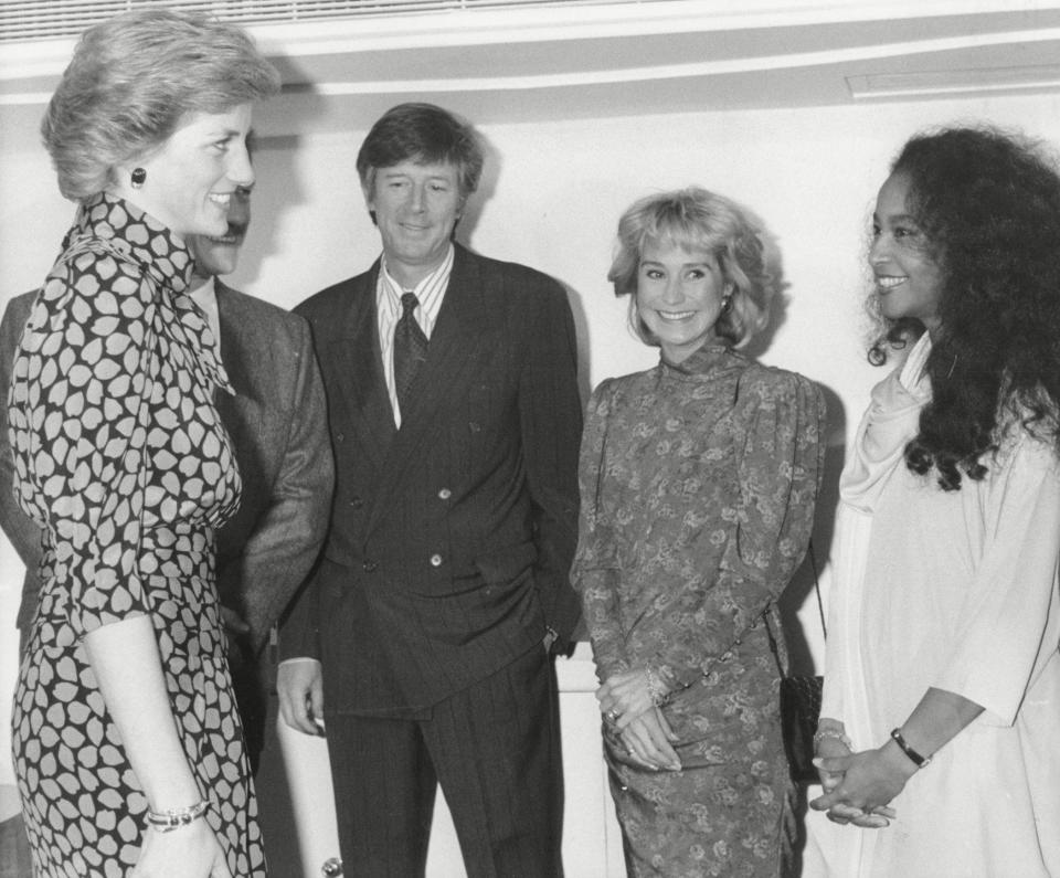 Diana, Princess of Wales, with Rudman, Felicity Kendal and Marsha Hunt in 1989 - ANL/Shutterstock