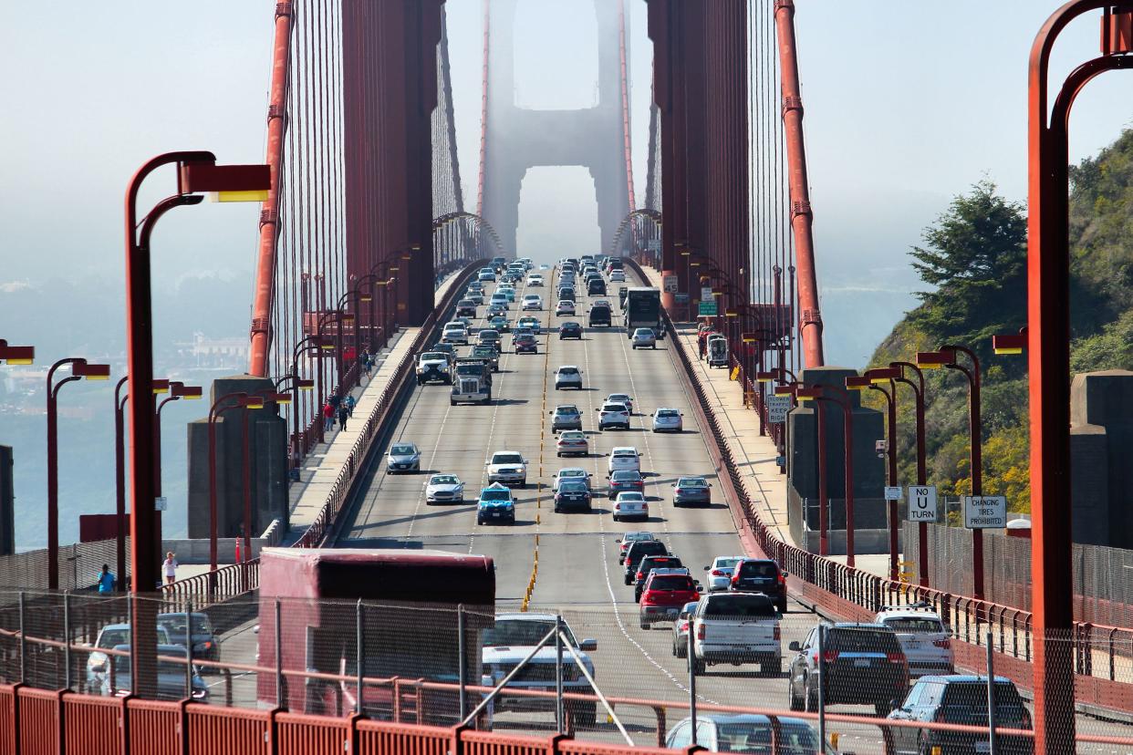 cars on Golden Gate Bridge, San Francisco