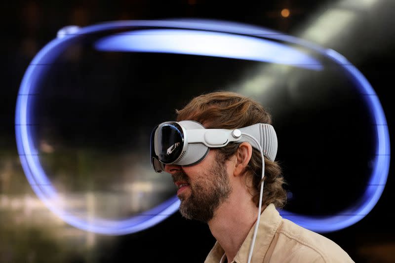 FILE PHOTO: Apple's Vision Pro headset goes on sale in Los Angeles