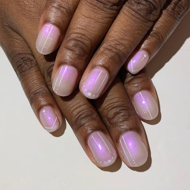 <p>The shift in these nails gives them an almost ethereal effect, we're obsessed.</p><p><a href="https://www.instagram.com/p/CDU0KQYDV_B/" rel="nofollow noopener" target="_blank" data-ylk="slk:See the original post on Instagram;elm:context_link;itc:0;sec:content-canvas" class="link ">See the original post on Instagram</a></p>