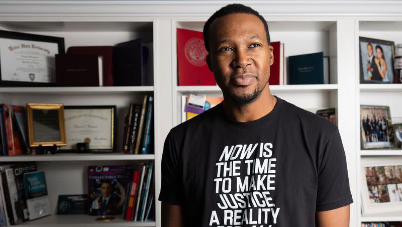 Eddy Thompson, a member of Utah’s Martin Luther King Jr. Human Rights Commission, poses for a portrait at his home in North Salt Lake on Friday, Jan. 5, 2024.