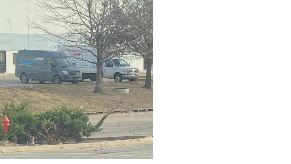 This is a photo of a vehicle that was disguised as an Amazon delivery van to pick up marijuana for sale on the black market. The driver admitted to the fake.