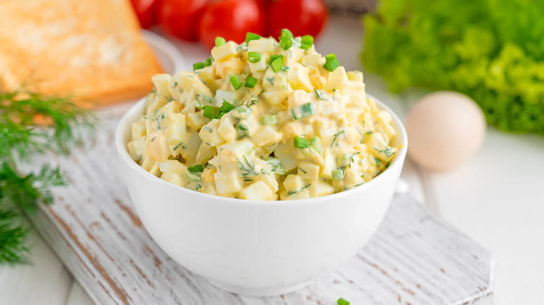 Egg salad in a bowl