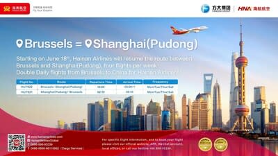 Poster for Brussels to Shanghai (Pudong) International Route