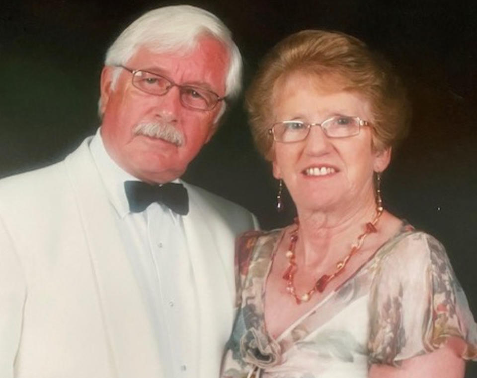 Celia Ward, pictured with husband David, died at the scene. (SWNS)