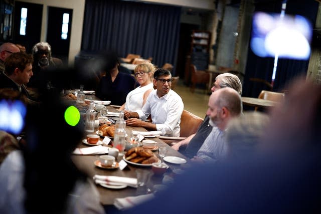 Prime Minister Rishi Sunak during a meeting with representatives of the nighttime economy in central London