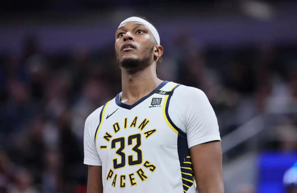 特納（Myles Turner）今天拿下22分13籃板。法新社