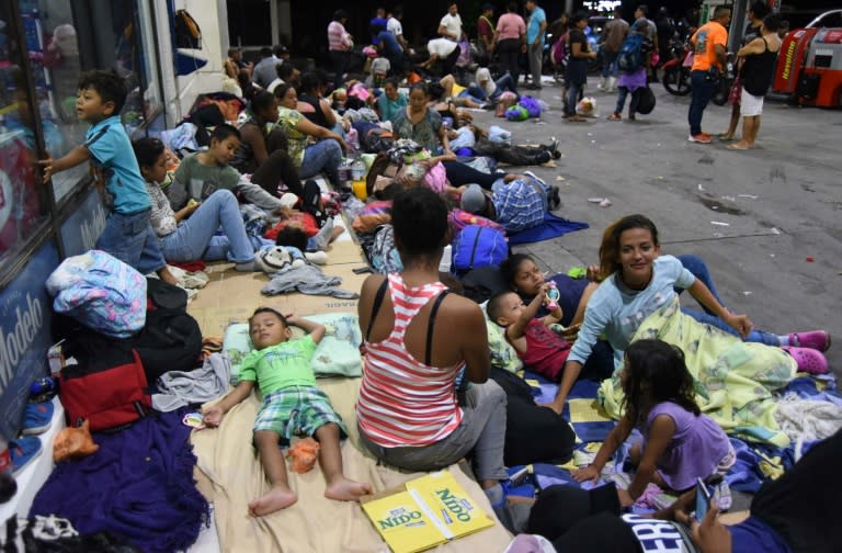 The migrants, forming what is known as "a caravan," set out Saturday from impoverished, violence-plagued Honduras and were headed north on the long journey through Guatemala and Mexico to the US border