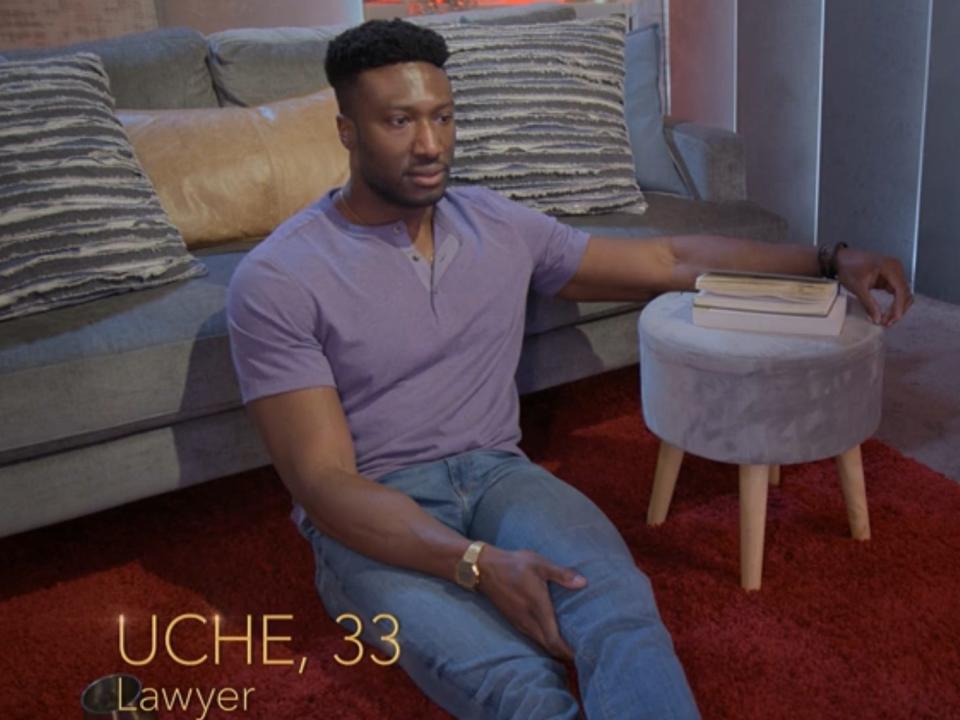 Screenshot from "Love is Blind" season 5 contestant Uche