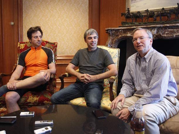 Sergey Brin, Larry Page, and Eric Schmidt (Image Credit: Reuters)