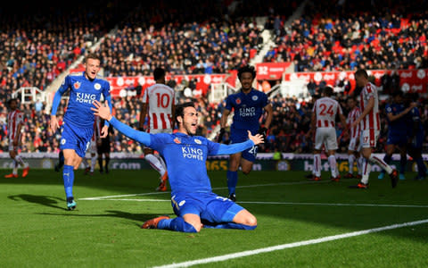 Iborra celebrates after scoring at Stoke - Credit: Getty