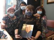 FILE PHOTO: Family members of Saul Sanchez, from left, wife Carolina Sanchez, and daughter Estela Hernanez, Beatriz Rangel and Patty Rangelin Greeley