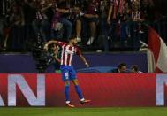 Soccer Football - Atletico Madrid v Bayern Munich - UEFA Champions League Group Stage - Group D - Vicente Calderon, Madrid, Spain - 28/9/16 Atletico Madrid's Yannick Carrasco celebrates scoring their first goal Reuters / Sergio Perez/ Livepic