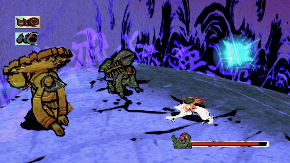 ‘Okami’ sees you take on the role of the goddess Amaterasu in the form of a white wolf.