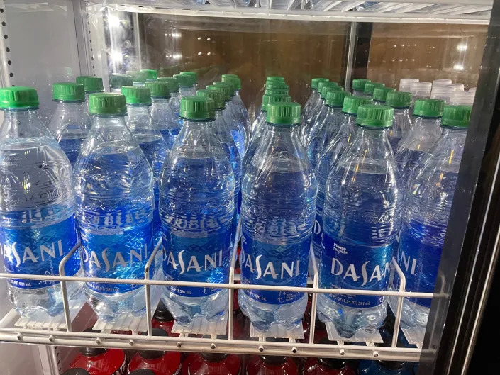 fridge of water bottles at disney world